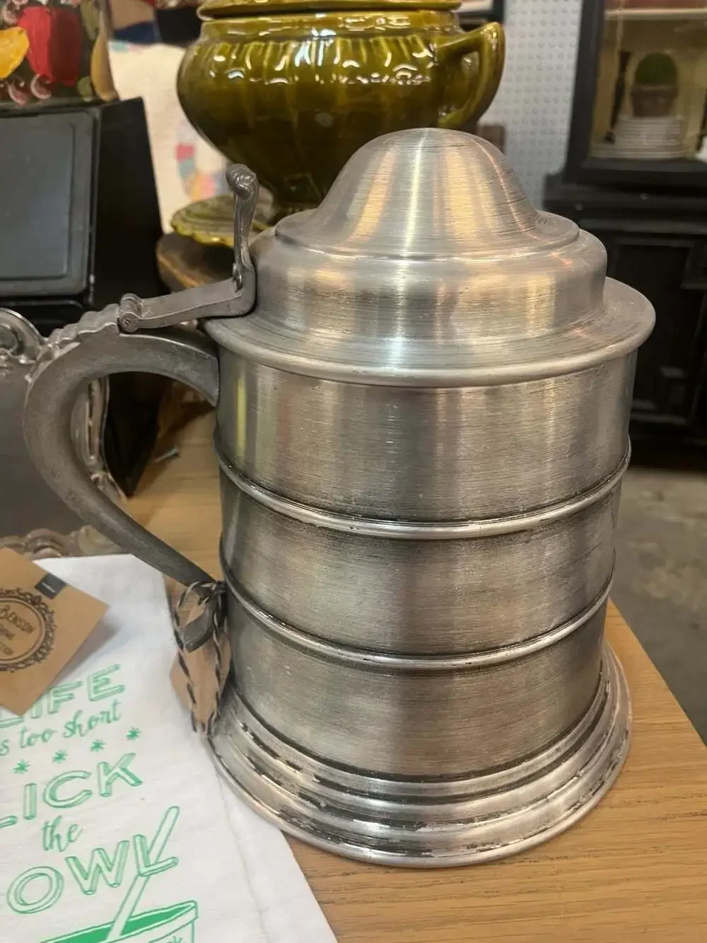 Vintage Seymour Mann Pewtertone Olde Tankard Beer Stein Ice Bucket